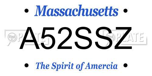 A52SSZ Massachusetts License Plate