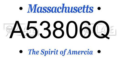 A53806Q Massachusetts License Plate