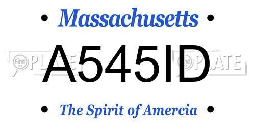A545ID Massachusetts License Plate