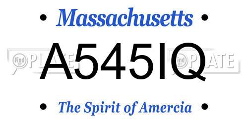 A545IQ Massachusetts License Plate