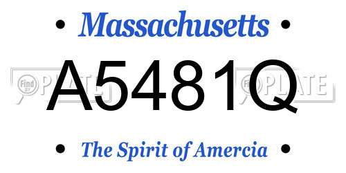 A5481Q Massachusetts License Plate