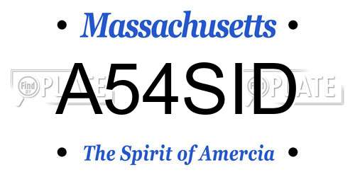 A54SID Massachusetts License Plate