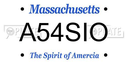 A54SIO Massachusetts License Plate