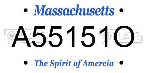 A55151O Massachusetts License Plate