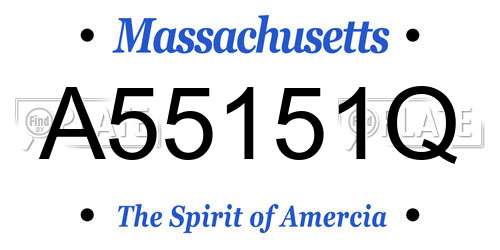 A55151Q Massachusetts License Plate