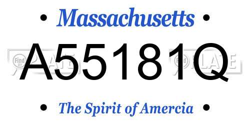 A55181Q Massachusetts License Plate
