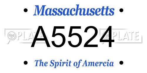 A5524 Massachusetts License Plate