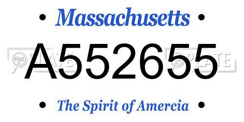 A552655 Massachusetts License Plate