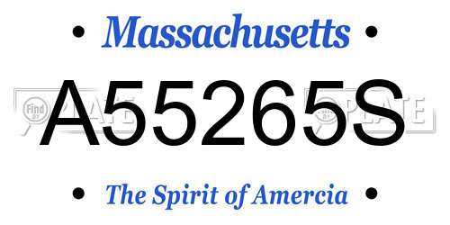 A55265S Massachusetts License Plate