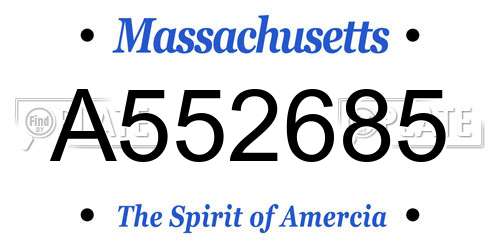 A552685 Massachusetts License Plate
