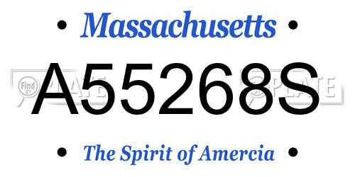 A55268S Massachusetts License Plate
