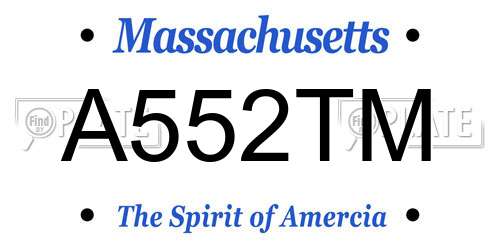 A552TM Massachusetts License Plate