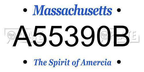 A55390B Massachusetts License Plate