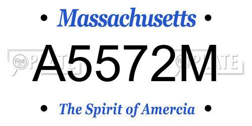 A5572M Massachusetts License Plate
