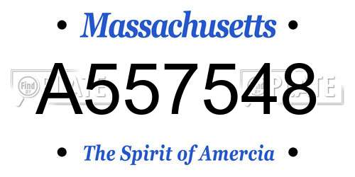 A557548 Massachusetts License Plate