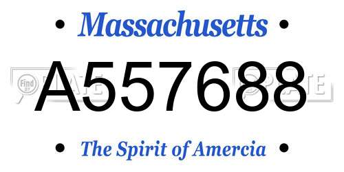 A557688 Massachusetts License Plate