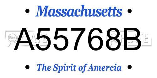 A55768B Massachusetts License Plate