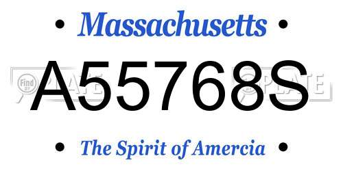 A55768S Massachusetts License Plate