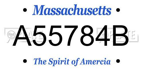 A55784B Massachusetts License Plate