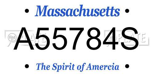 A55784S Massachusetts License Plate