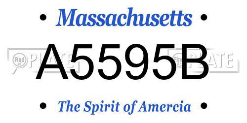 A5595B Massachusetts License Plate