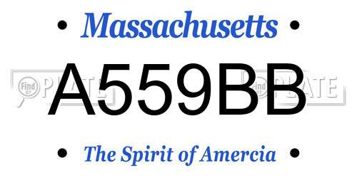 A559BB Massachusetts License Plate