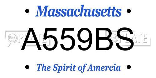 A559BS Massachusetts License Plate