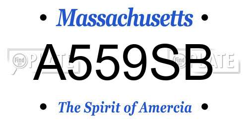 A559SB Massachusetts License Plate
