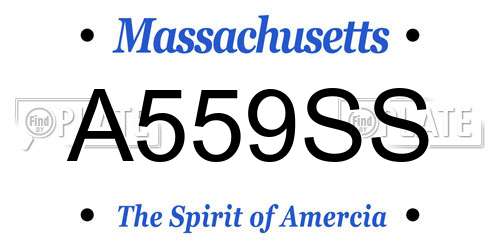 A559SS Massachusetts License Plate