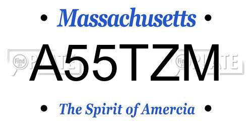 A55TZM Massachusetts License Plate