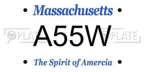 A55W Massachusetts License Plate