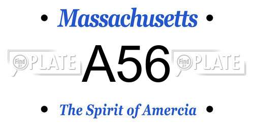 A56 Massachusetts License Plate