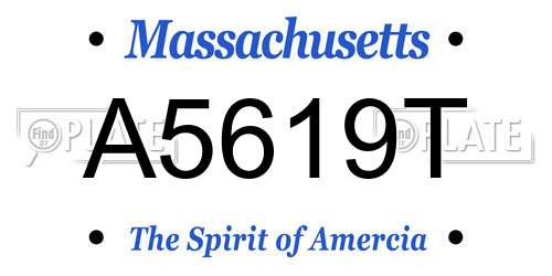 A5619T Massachusetts License Plate