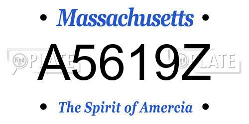 A5619Z Massachusetts License Plate