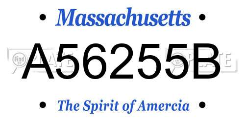 A56255B Massachusetts License Plate