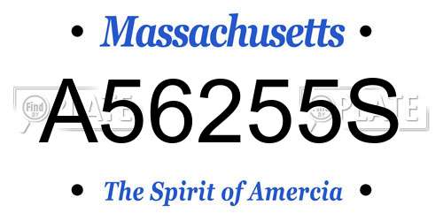 A56255S Massachusetts License Plate