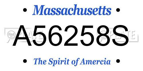 A56258S Massachusetts License Plate