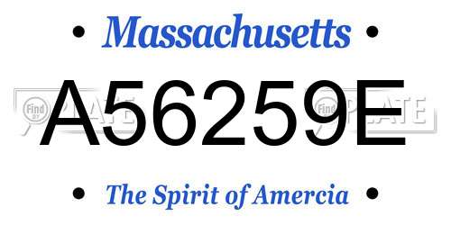 A56259E Massachusetts License Plate