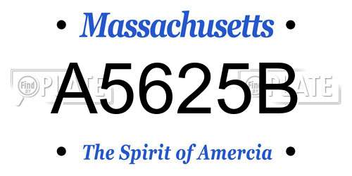 A5625B Massachusetts License Plate