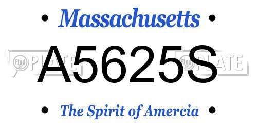 A5625S Massachusetts License Plate