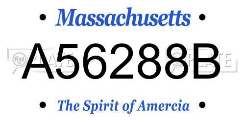 A56288B Massachusetts License Plate