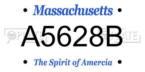 A5628B Massachusetts License Plate