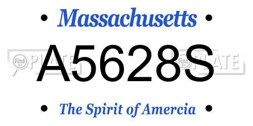 A5628S Massachusetts License Plate