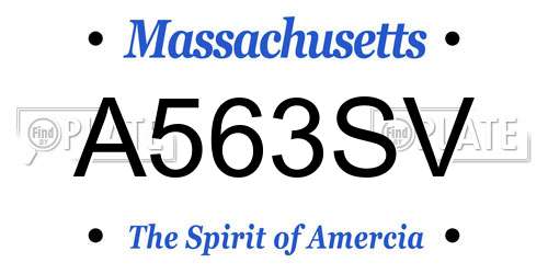 A563SV Massachusetts License Plate