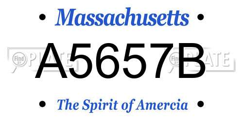 A5657B Massachusetts License Plate