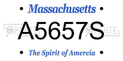 A5657S Massachusetts License Plate