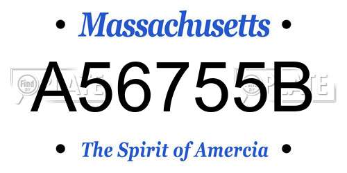 A56755B Massachusetts License Plate