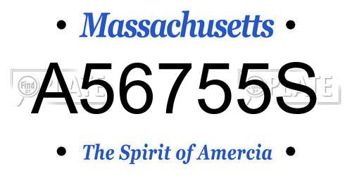 A56755S Massachusetts License Plate