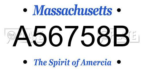 A56758B Massachusetts License Plate