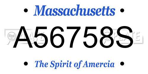 A56758S Massachusetts License Plate